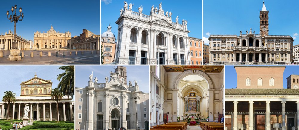 Die Kirchen der traditionellen Siebenkirchenwallfahrt durch Rom