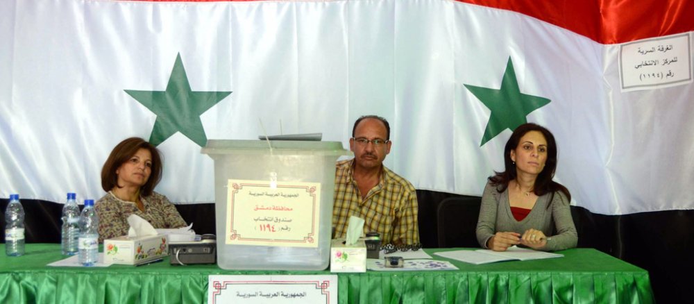 Wahllokal in Syrien bei der Präsidentschaftswahl im Juni 2014.