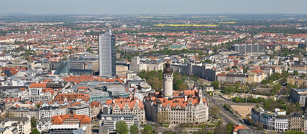 Blick über die Leipziger Innenstadt.