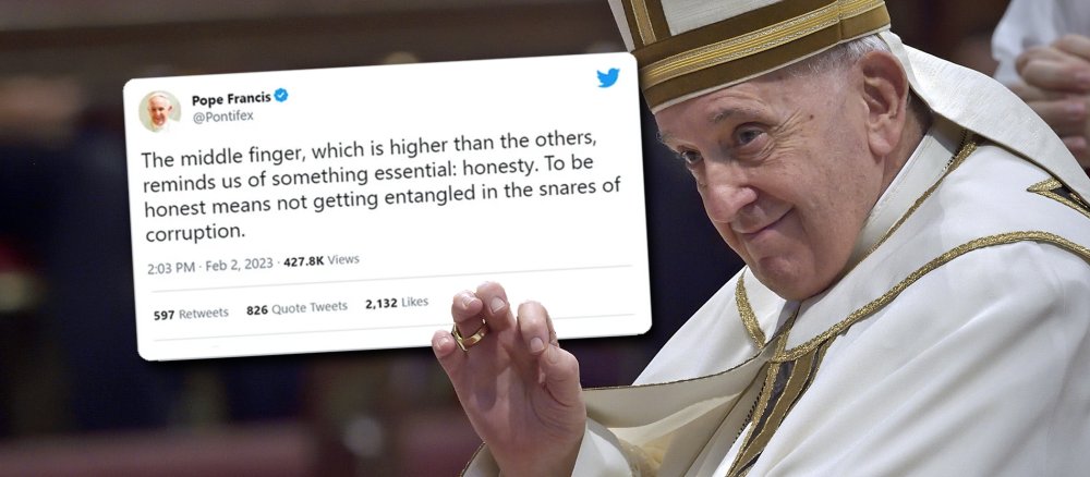 Papst Franziskus mit Tweet zum Mittelfinger
