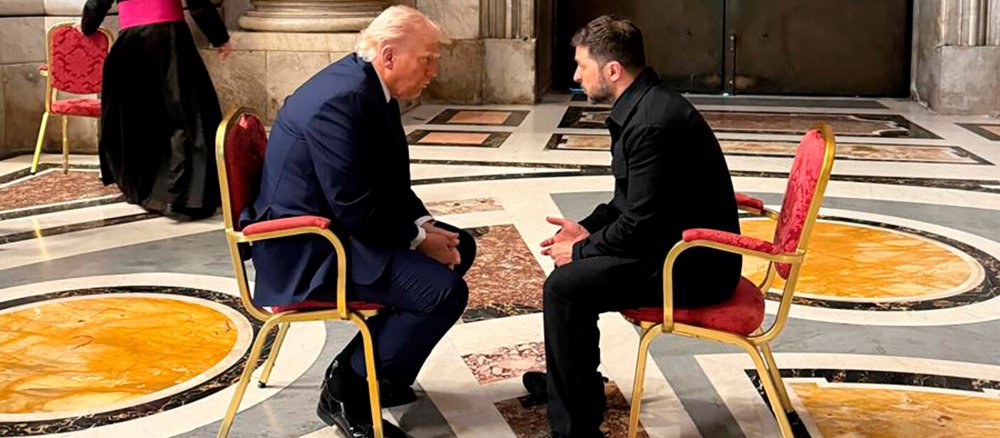 US-Präsident Donald Trump und der ukrainische Präsident Wolodymyr Selenskyj im Petersdom