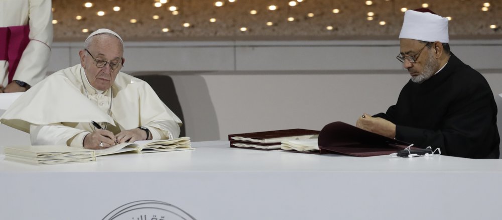 gemeinsame Erklärung von Papst Franziskus und Großimam Ahmad Mohammad Al-Tayyeb