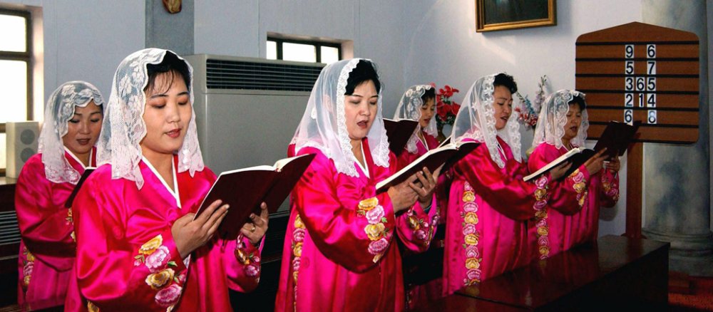Nordkoreanische Frauen bei einem Gottesdienst in einer Kirche in Pjöngjang.