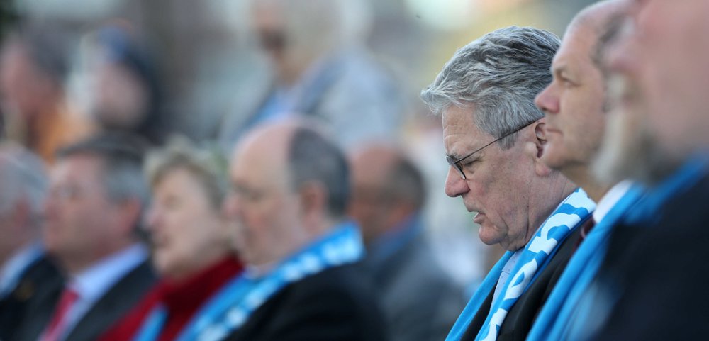 Bundespräsident Joachim Gauck beim Evangelischen Kirchentag in Hamburg.
