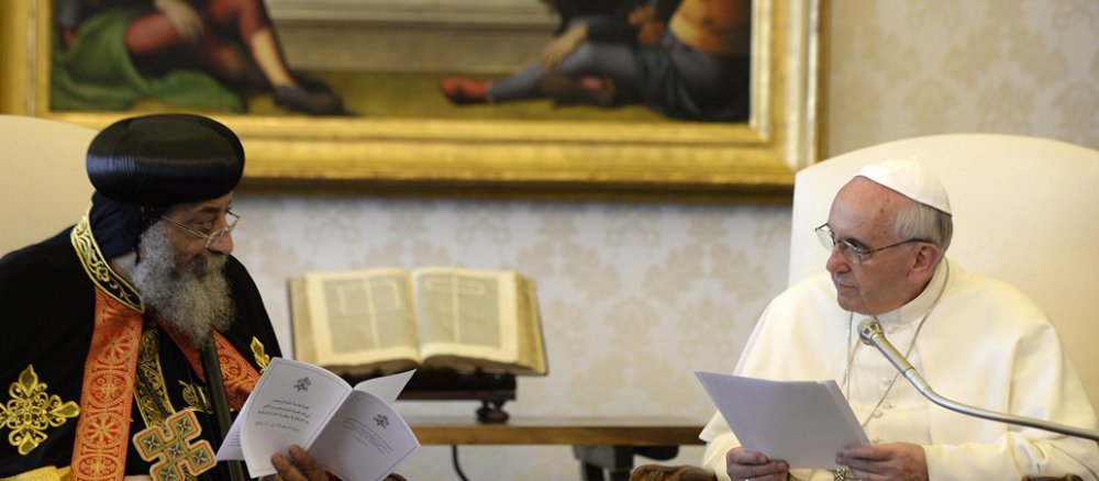 Kopten-Papst Twadros II. trifft Papst Franziskus.