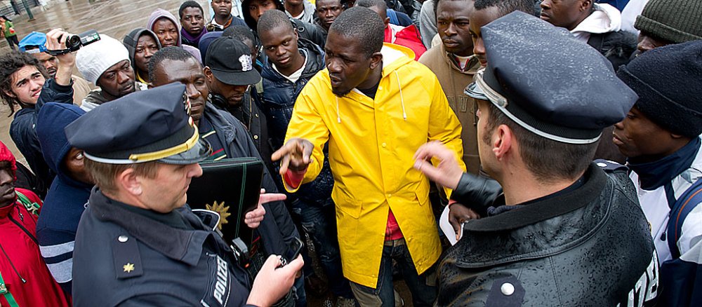 Afrikanische Flüchtlinge in Hamburg.