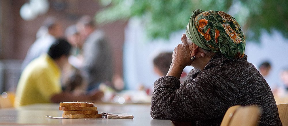 Ein Flüchtling aus Syrien im niedersächsischen Grenzdurchgangslager Friedland.