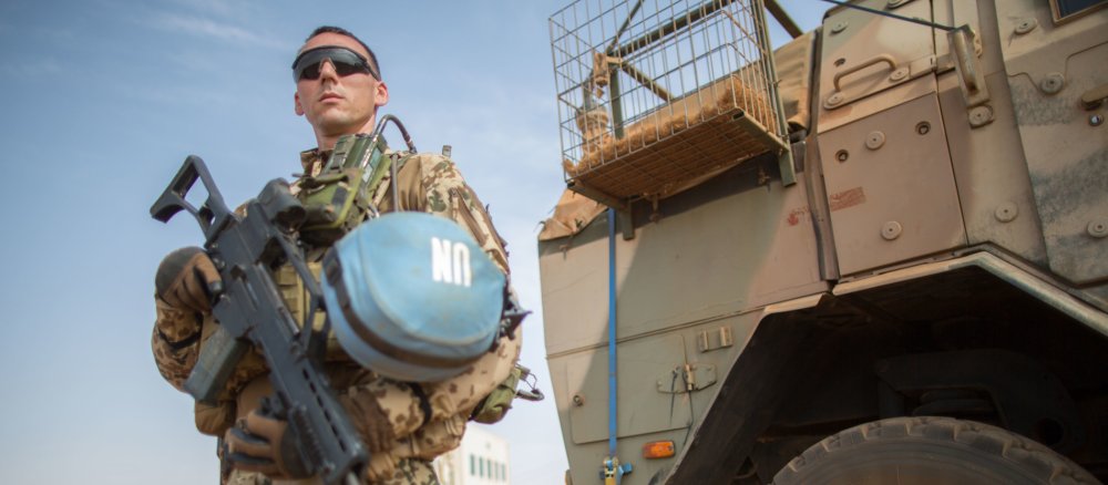 Ein Bundeswehrsoldat als Teil der Friedensmission der Vereinten Nationen in Mali.