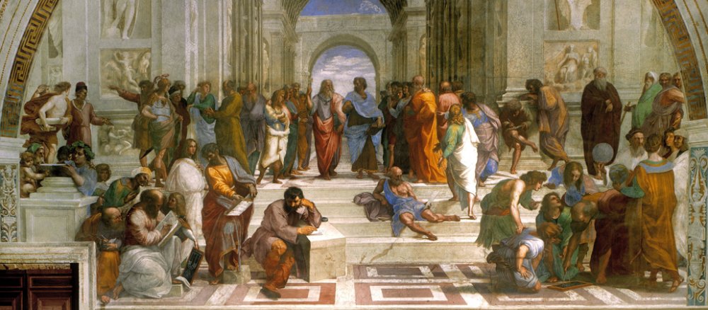 Das Fresko "die Schule von Athen" von Raffael zeigt die Philosophen der griechischen Antike.