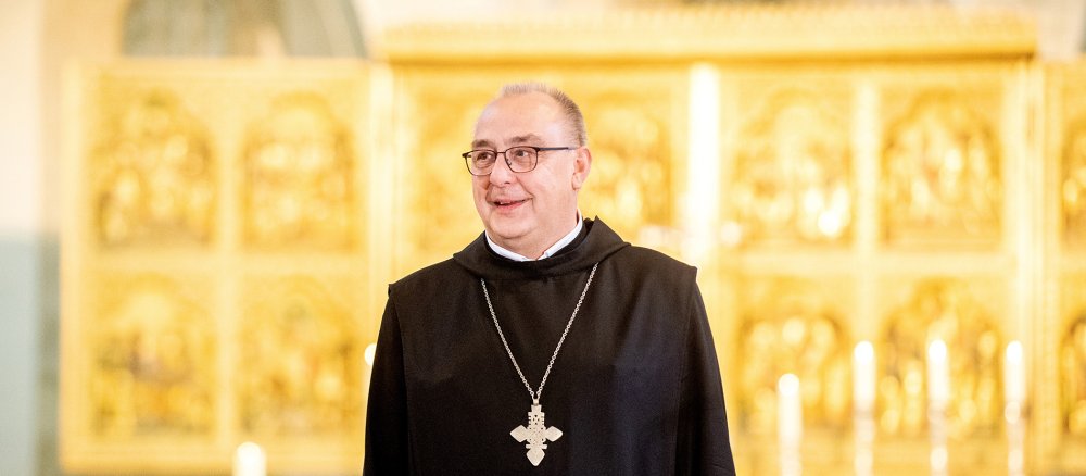 Dominicus Meier, zukünftiger Bischof im Bistum Osnabrück, steht während seiner Vorstellung im Dom