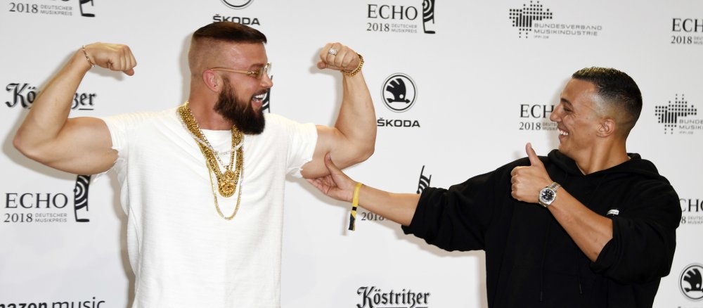Die Rapper Kollegah Farid Bang sorgte wegen antisemitischer Textzeilen für einen Eklat bei der "Echo"-Verleihung 2018.
