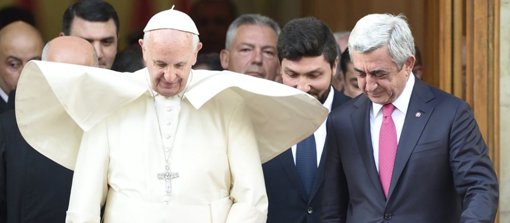 Papst Franziskus mit dem armenischen Präsidenten Sersch Sargsjan.