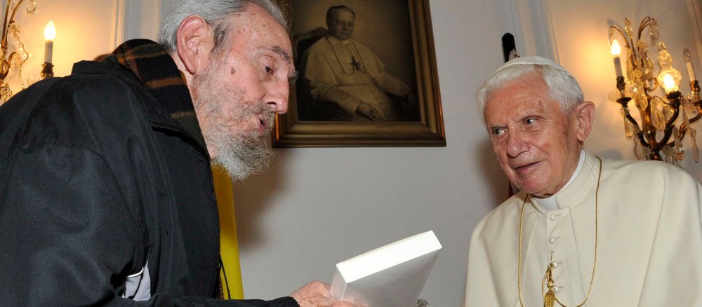 Máximo Líder und Pontifex: Benedikt XVI. traf den früheren Präsidenten Kubas, Fidel Castro, am 28. März in Havanna.