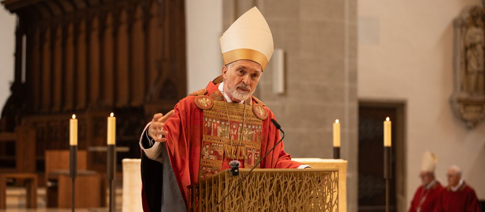 Gregor Maria Hanke bei seiner letzten Predigt als Bischof von Eichstätt beim Pfingstgottesdienst im Eichstätter Dom