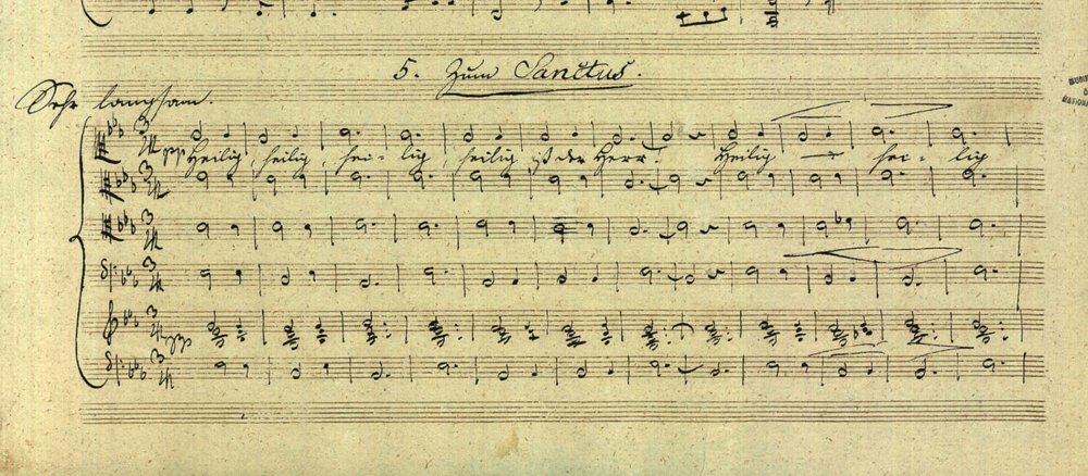 Notenhandschrift des Schubert-Heilig