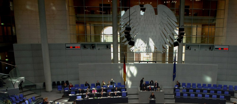 Plenarsaal des Deutschen Bundestags in Berlin.