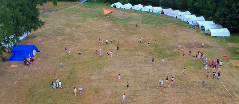 Das Sommerlager der KjG Laubenheim von oben