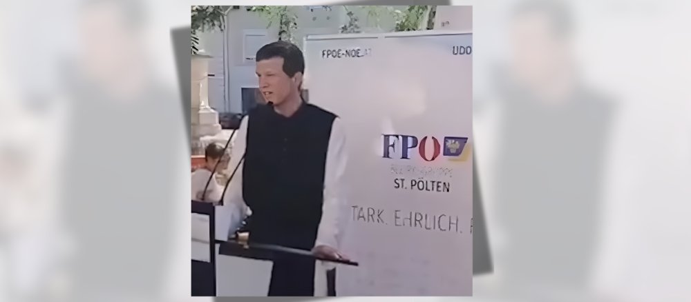 Cistercian Justin Minkowitsch at an FPÖ election campaign event