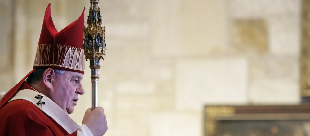 Cardinal Duka with crosier and mitre