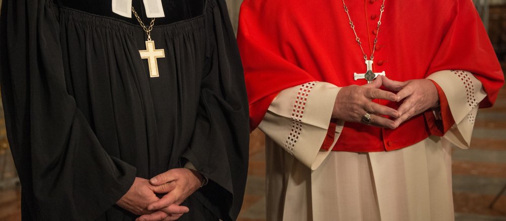 Der evangelische Landesbischof Heinrich Bedford-Strohm und der Münchener Erzbischof Kardinal Reinhard Marx bei einem ökumenischen Gottesdienst.