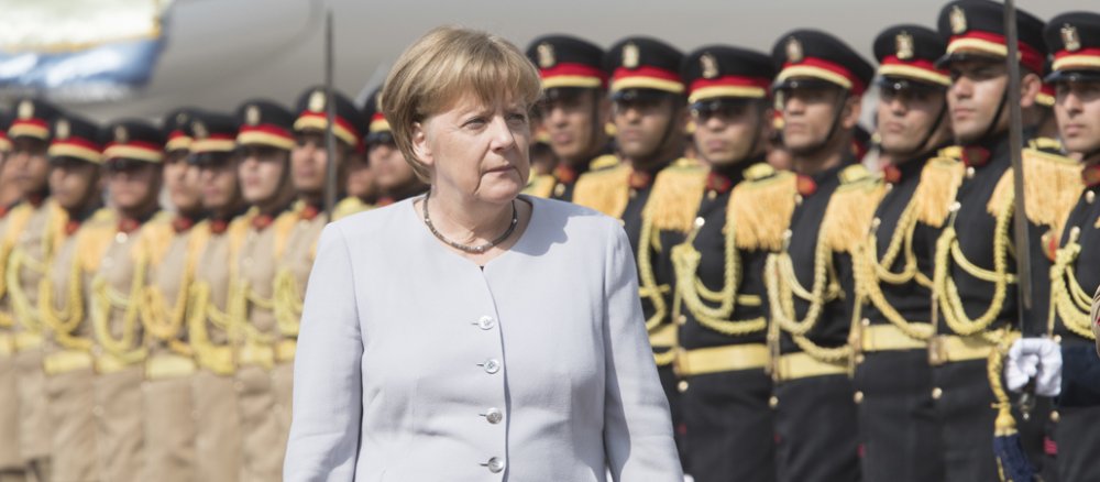Bundeskanzlerin Angela Merkel (CDU) wird am 02.03.2017 in Kairo (Ägypten) mit militärischen Ehren empfangen.