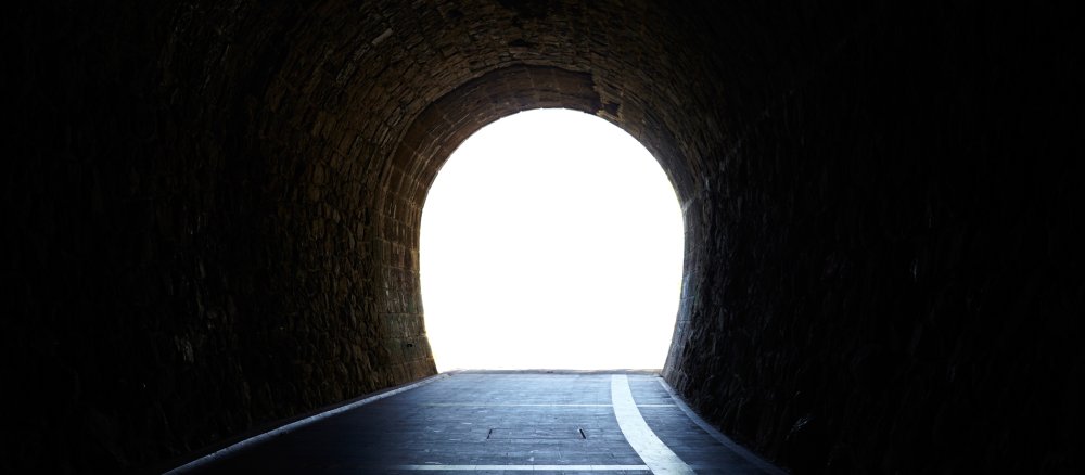 Ein Tunnelausgang.