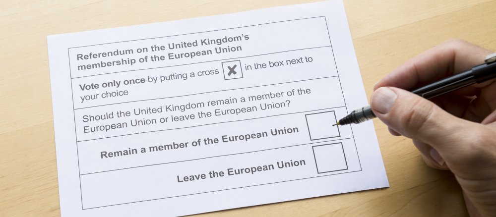 Abstimm-Zettel für das EU-Referendum