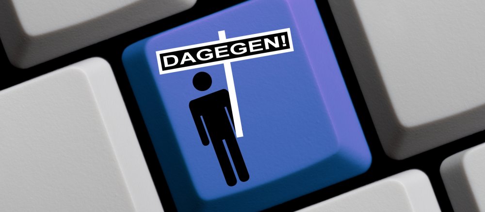 Tastatur mit "Dagegen!"-Taste