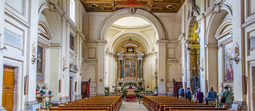 Die Basilika Sankt Sebastian vor den Mauern - San Sebastiano fuori le mura - von innen.