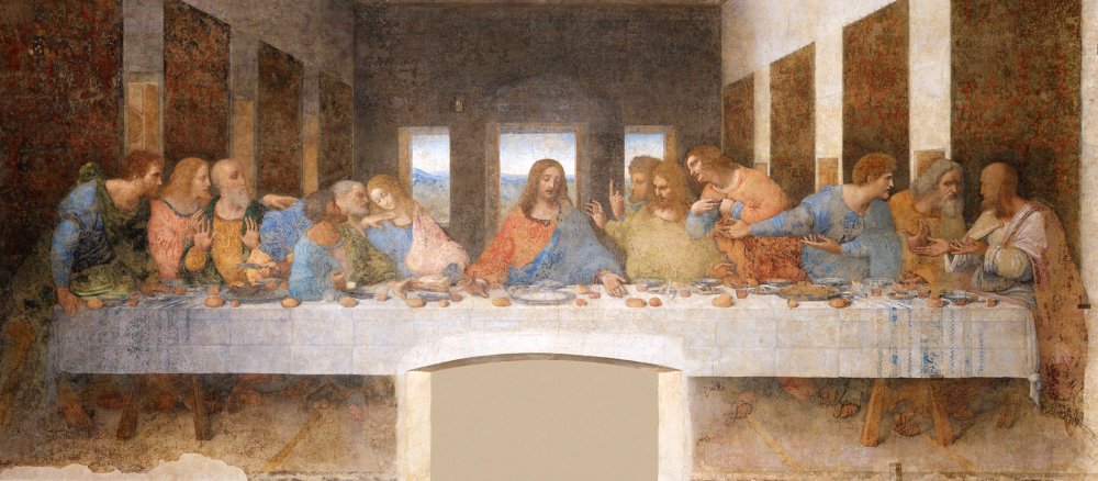 Das weltberühmte Gemälde des letzten Abendmahls von Leonardo da Vinci.
