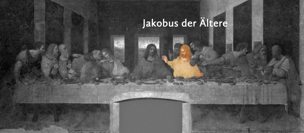 Das weltberühmte Gemälde des letzten Abendmahls von Leonardo da Vinci: Jakobus der Ältere.