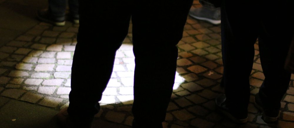 Lichtkegel einer Taschenlampe
