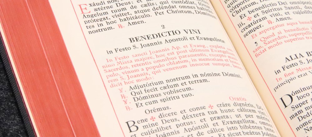 Weinsegnung am Fest des Apostels und Evangelisten Johannes im Rituale Romanum