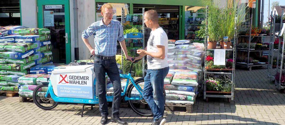 Thomas Gedemer beim Wahlkampf