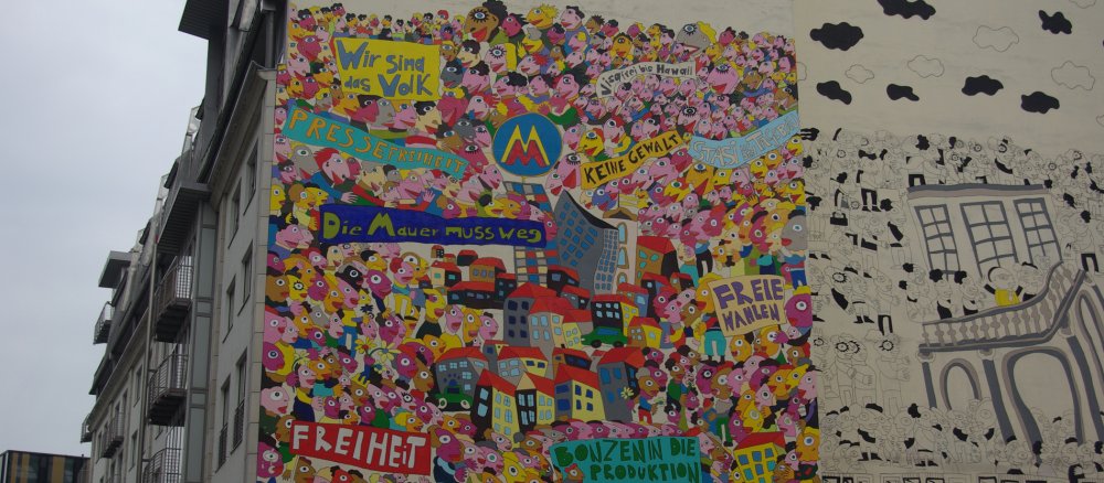 Bemalte Häuserwand in Leipzig