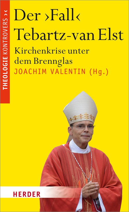 gelbes Buchcover mit dem Titel "Der 'Fall' Tebartz-van Elst - Kirchenkrise unter dem Brennglas"