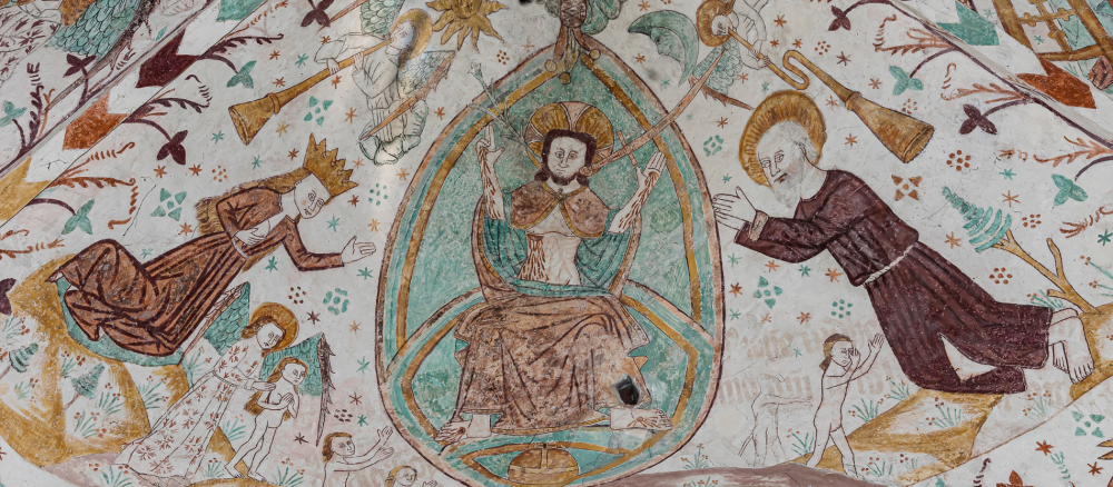 Jesus auf einem Regenbogen - Ikonografie