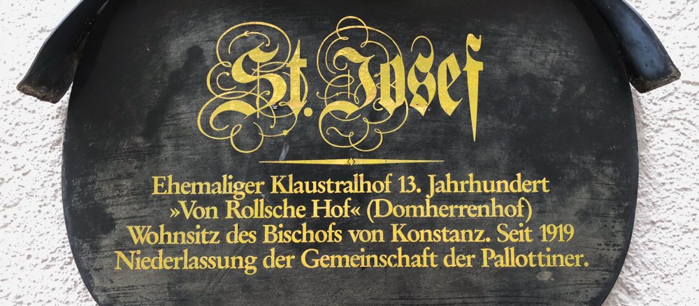 Ein Schild an der Niederlassung der Pallottiner in Konstanz