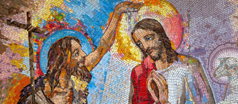 Mosaik der Taufe des Herrn in Medjugorje