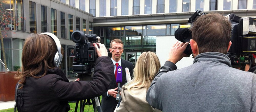 DBK-Pressesprecher Matthias Kopp erläutert am Mittwoch, 09.01.13, die Hintergründe zum Ende der Zusammenarbeit der DBK mit dem Kriminologen Christen Pfeiffer.