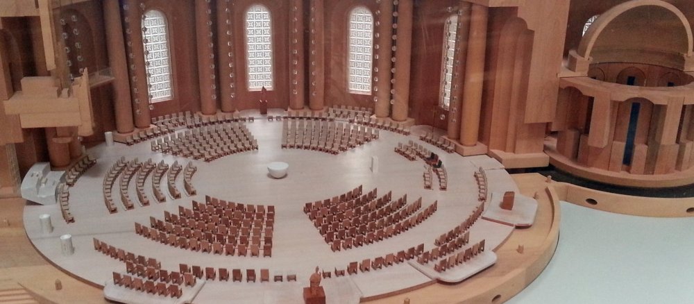 Das Modell der Neugestaltung der Hedwigskathedrale Berlin.