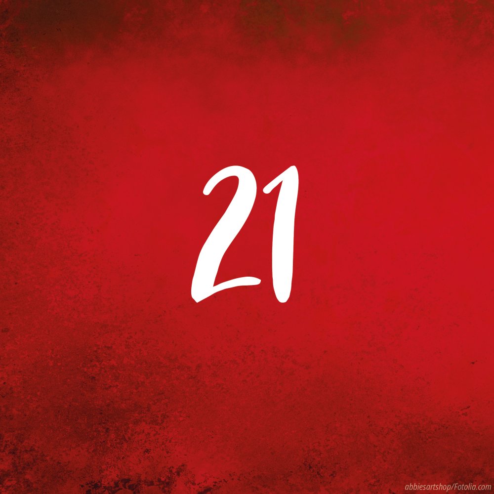 Tag 21: Adventskalender in rot - Türchen zu