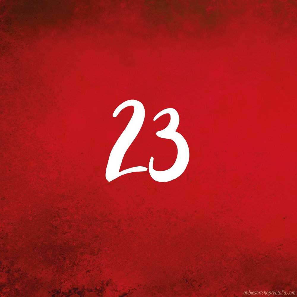 Tag 23: Adventskalender in rot - Türchen zu
