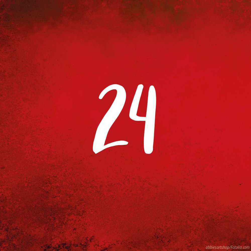 Tag 24: Adventskalender in rot - Türchen zu