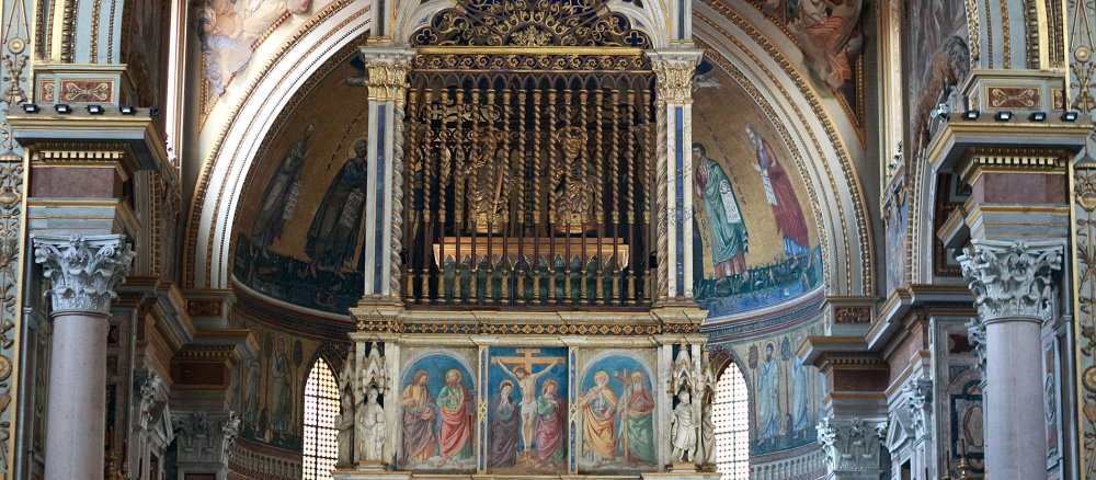Die Häupter der Apostel Petrus und Paulus in der Lateranbasilika in Rom.