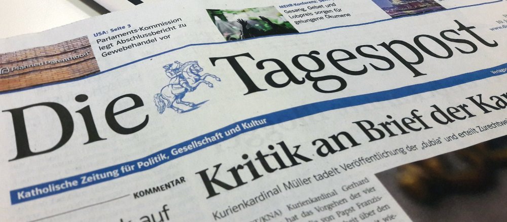 Die in Würzburg erscheinende "Tagespost" ist die einzige überregionale katholische Tageszeitung Deutschlands.