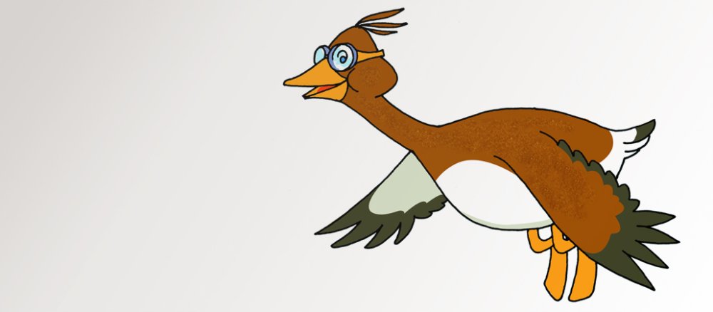 Gezeichnete lachende Gans