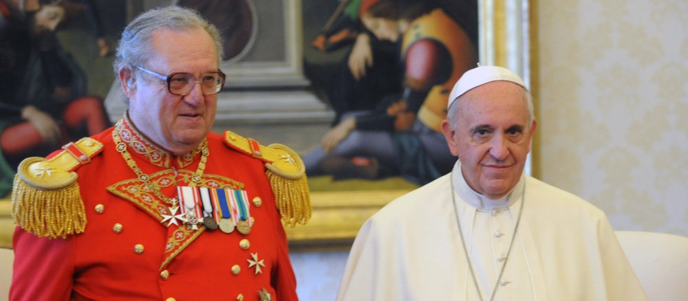 Papst Franziskus und der Großmeister des Souveränen Malteserordens, Fra' Matthew Festing