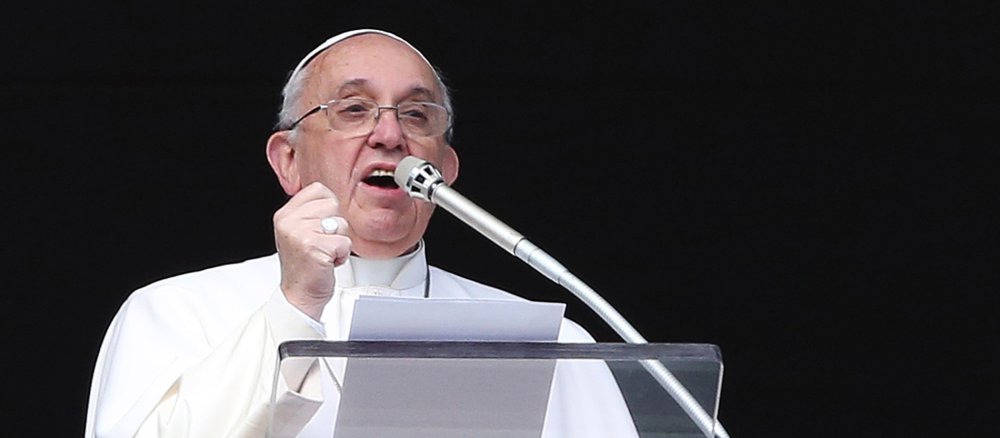 Papst Franziskus beim Angelusgebet.