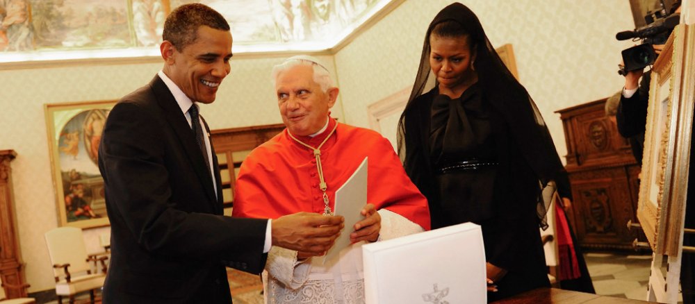 Papst Benedikt XVI. mit Barak Obama